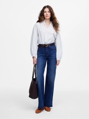 Madewell The Perfect Vintage Wide Leg Jean in Pipestone Wash Sizs 25 NWT